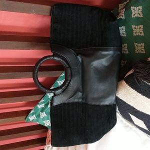 Cleobella black leather & suede handbag